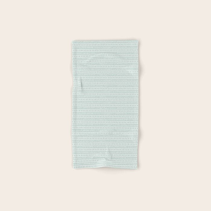 Modern Boho Mudcloth on Aqua Mint  Bath Towel Gallery Image 1