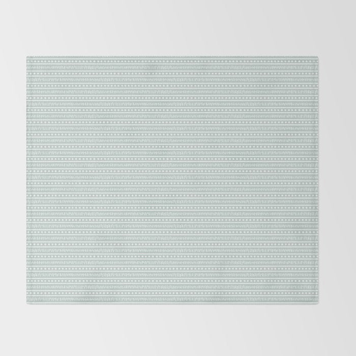Modern Boho Mudcloth on Aqua Mint  Throw Blanket Gallery Image 2