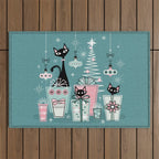 Vintage Kitty Christmas II sxs6- ©studioxtine Outdoor Rug Gallery Image 1