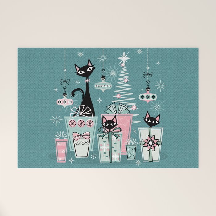 Vintage Kitty Christmas II sxs6- ©studioxtine Welcome Mat Gallery Image 1