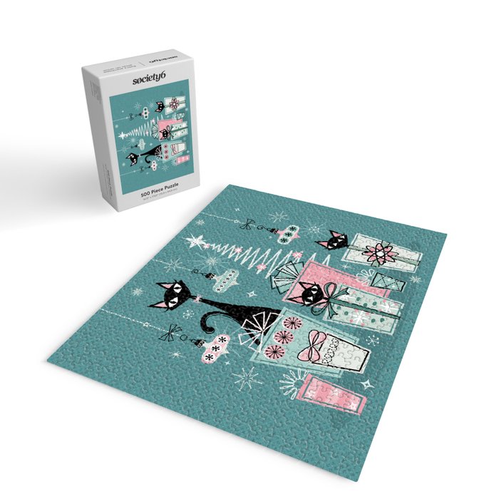 Vintage Kitty Christmas II sxs6- ©studioxtine Jigsaw Puzzle Gallery Image 2