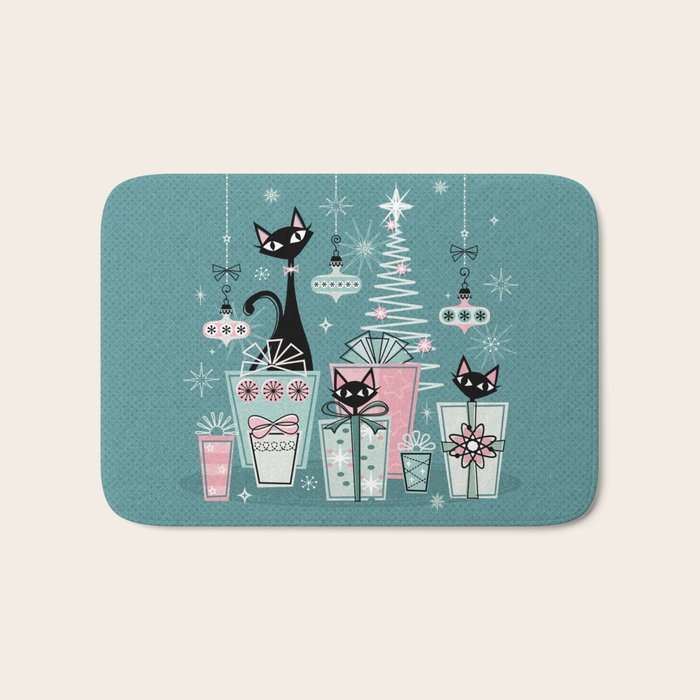 Vintage Kitty Christmas II sxs6- ©studioxtine Bath Mat Gallery Image 1