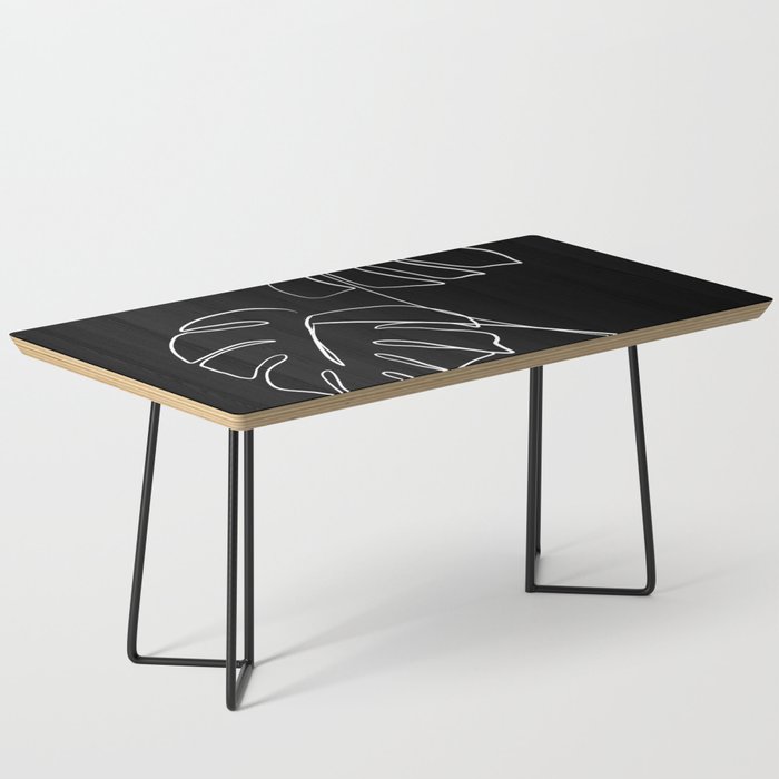 Monstera minimal - black Coffee Table Gallery Image 1