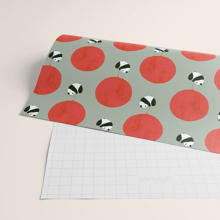 Traveling panda Wrapping Paper Gallery Image 2