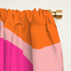 Smooth Contours Retro Modern Abstract Pattern Hot Pink and Orange Window Curtain Gallery Image 2