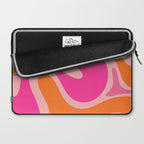 Smooth Contours Retro Modern Abstract Pattern Hot Pink and Orange Laptop Sleeve Gallery Image 2