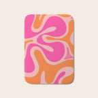 Smooth Contours Retro Modern Abstract Pattern Hot Pink and Orange Bath Mat Gallery Image 1
