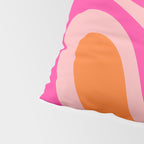 Smooth Contours Retro Modern Abstract Pattern Hot Pink and Orange Pillow Sham Gallery Image 4