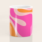 Smooth Contours Retro Modern Abstract Pattern Hot Pink and Orange Coffee Mug Gallery Image 4