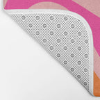 Smooth Contours Retro Modern Abstract Pattern Hot Pink and Orange Bath Mat Gallery Image 2