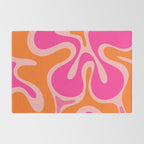 Smooth Contours Retro Modern Abstract Pattern Hot Pink and Orange Rug Gallery Image 2