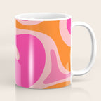 Smooth Contours Retro Modern Abstract Pattern Hot Pink and Orange Coffee Mug Gallery Image 1