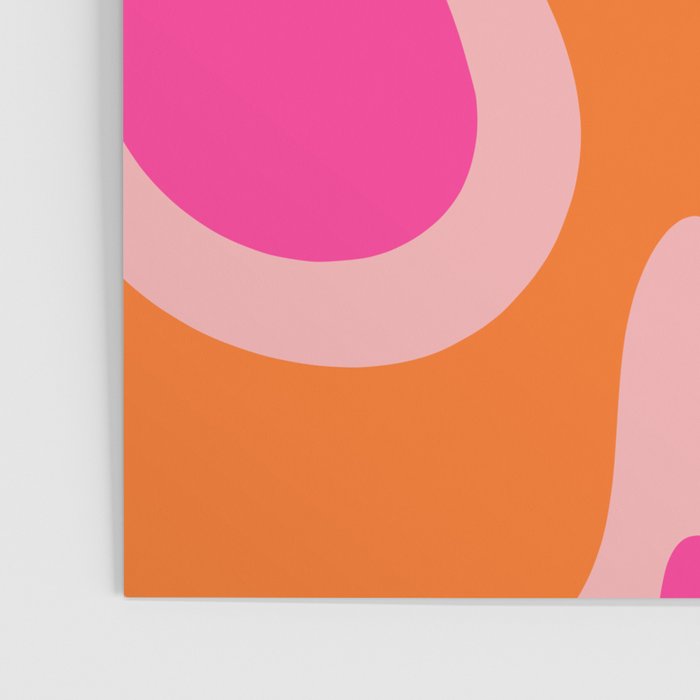 Smooth Contours Retro Modern Abstract Pattern Hot Pink and Orange Poster Gallery Image 3