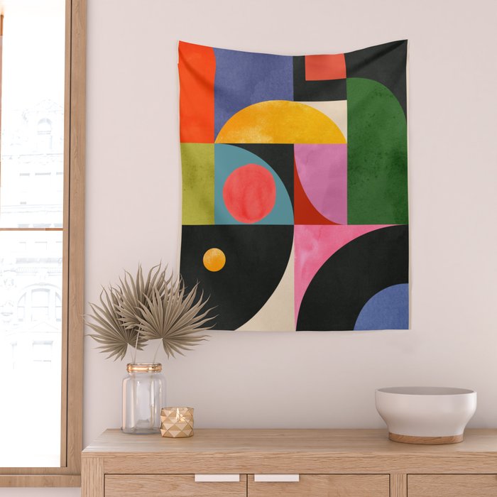 Geometric Shapes 150 Wall Tapestry Gallery Image 2