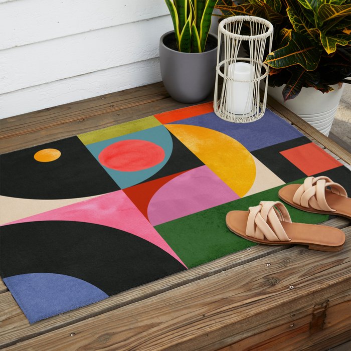 Geometric Shapes 150 Outdoor Rug Gallery Image 2