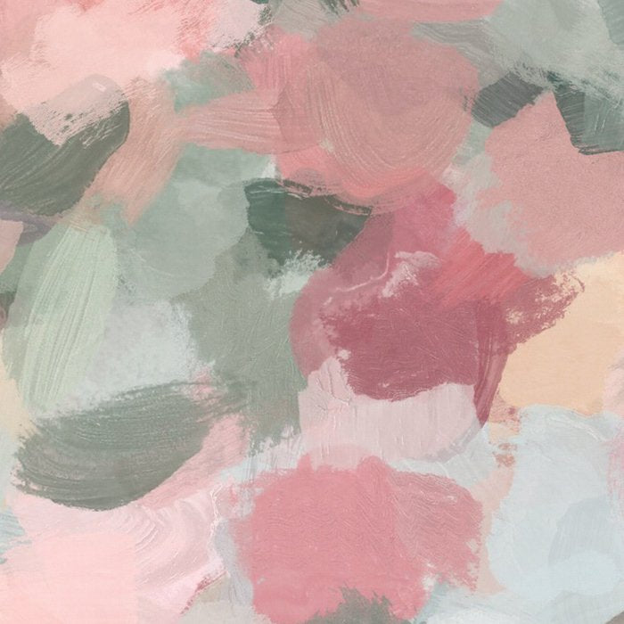 Tropical Winds - Blue Sage Green Coral Pink Flowers in the Abstract Nature Painting Art Print Coffee Mug Gallery Image 2