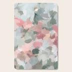 Tropical Winds - Blue Sage Green Coral Pink Flowers in the Abstract Nature Painting Art Print Cutting Board Gallery Image 1