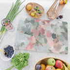 Tropical Winds - Blue Sage Green Coral Pink Flowers in the Abstract Nature Painting Art Print Cutting Board Gallery Image 2