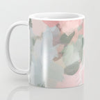 Tropical Winds - Blue Sage Green Coral Pink Flowers in the Abstract Nature Painting Art Print Coffee Mug Gallery Image 3