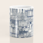 Philadelphia toile blue indigo Coffee Mug Gallery Image 4