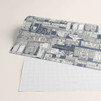 Philadelphia toile blue indigo Wrapping Paper Gallery Image 2