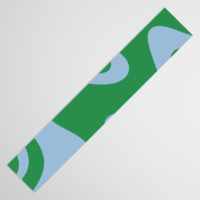 Retro Liquid Swirl Abstract 2 in Green and Light Blue Table Runner Gallery Image 3