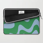 Retro Liquid Swirl Abstract 2 in Green and Light Blue Laptop Sleeve Gallery Image 2