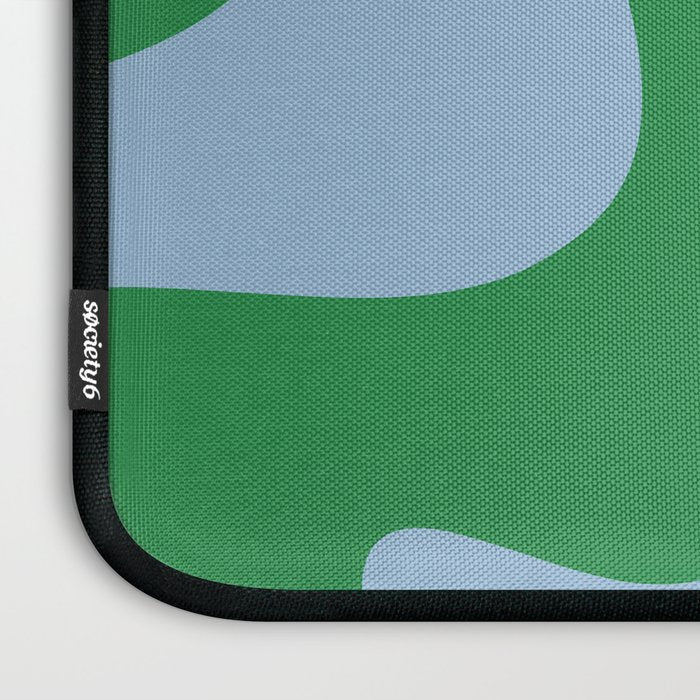 Retro Liquid Swirl Abstract 2 in Green and Light Blue Laptop Sleeve Gallery Image 3
