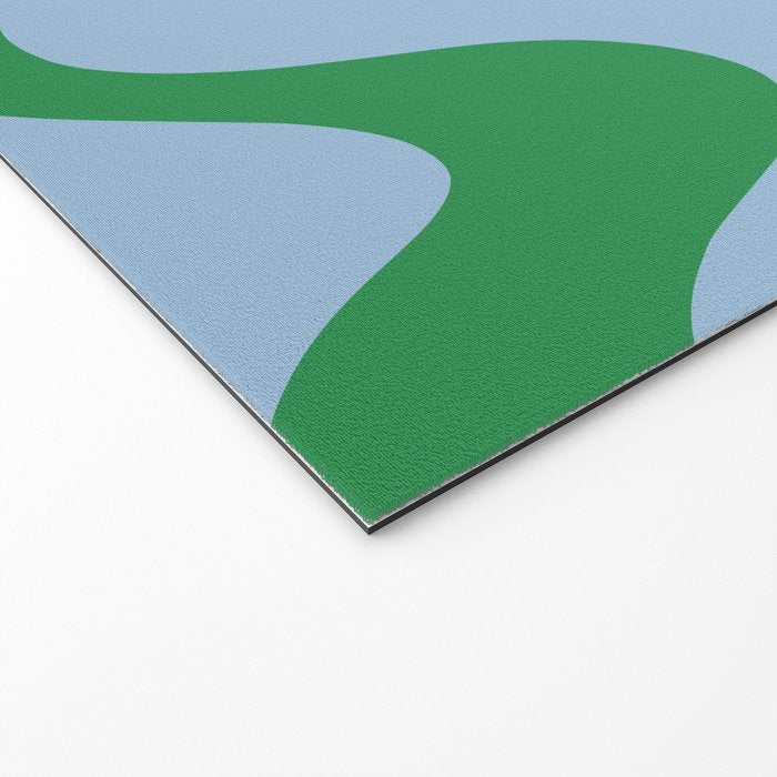 Retro Liquid Swirl Abstract 2 in Green and Light Blue Welcome Mat Gallery Image 2