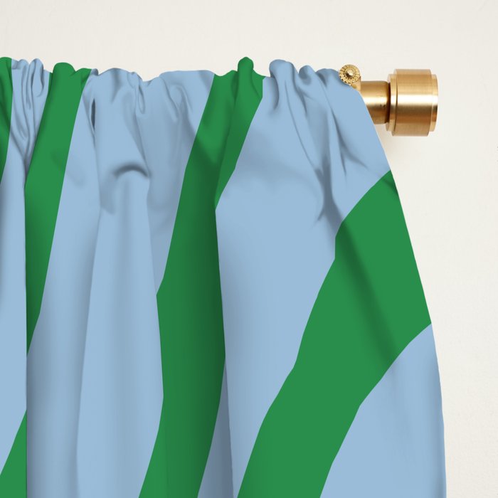 Retro Liquid Swirl Abstract 2 in Green and Light Blue Window Curtain Gallery Image 2