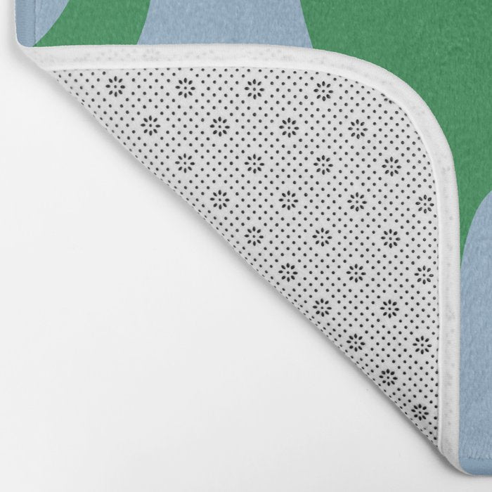 Retro Liquid Swirl Abstract 2 in Green and Light Blue Bath Mat Gallery Image 2