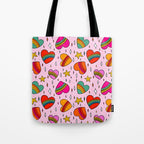 Rainbow Heart Print Tote Bag Gallery Image 1