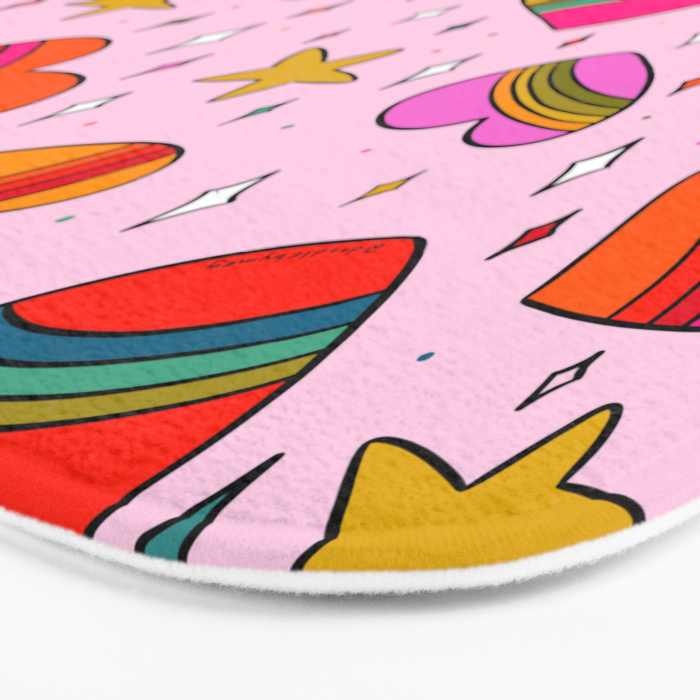 Rainbow Heart Print Bath Mat Gallery Image 3
