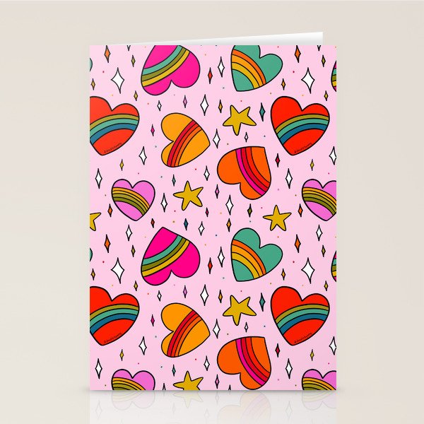 Rainbow Heart Print Stationery Card Gallery Image 2