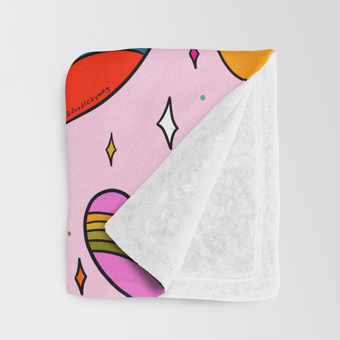 Rainbow Heart Print Throw Blanket Gallery Image 3