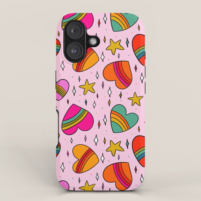 Rainbow Heart Print iPhone Case Gallery Image 1