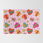 Rainbow Heart Print Rug Gallery Image 2