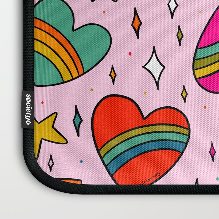 Rainbow Heart Print Laptop Sleeve Gallery Image 3