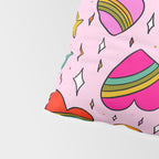 Rainbow Heart Print Pillow Sham Gallery Image 4