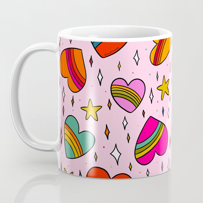 Rainbow Heart Print Coffee Mug Gallery Image 3