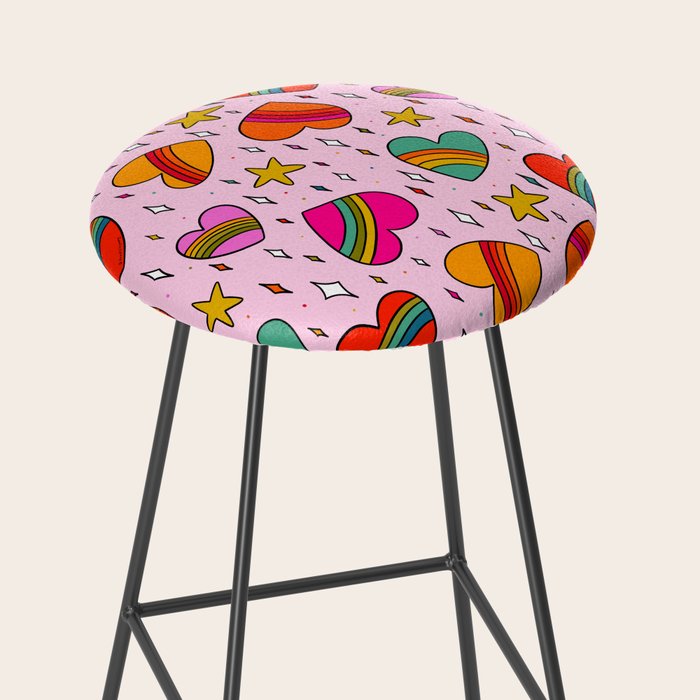 Rainbow Heart Print Stool Gallery Image 2