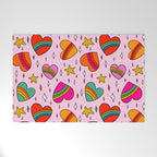 Rainbow Heart Print Welcome Mat Gallery Image 1