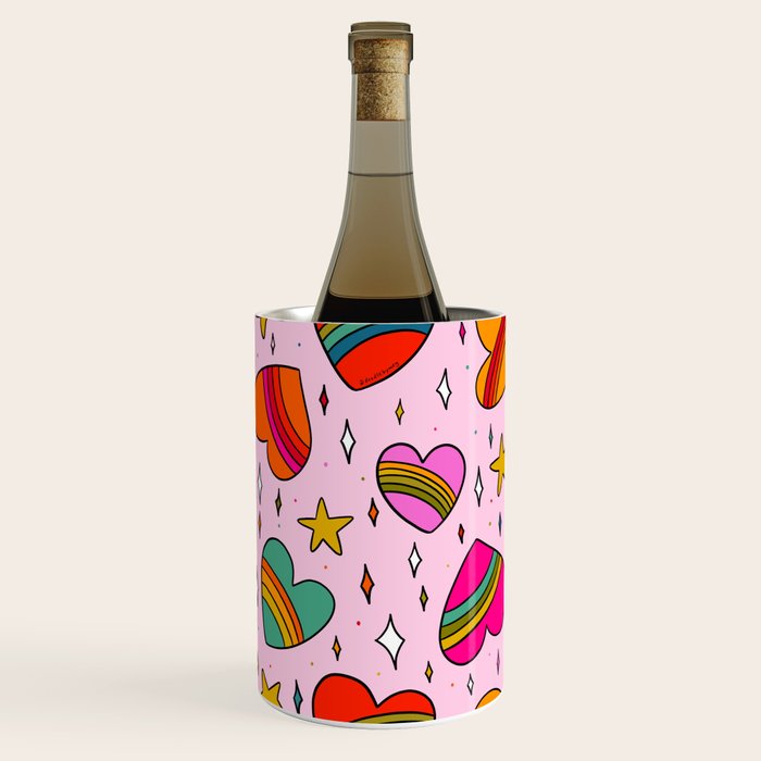 Rainbow Heart Print Wine Chiller Gallery Image 2