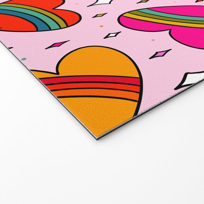 Rainbow Heart Print Welcome Mat Gallery Image 2