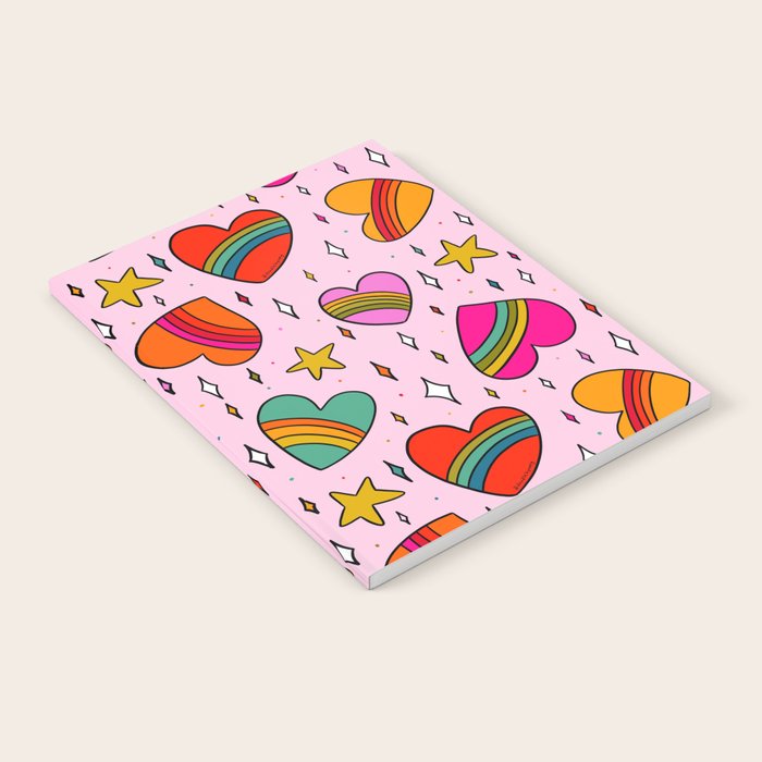 Rainbow Heart Print Notebook Gallery Image 2