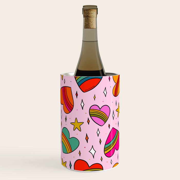 Rainbow Heart Print Wine Chiller Gallery Image 3
