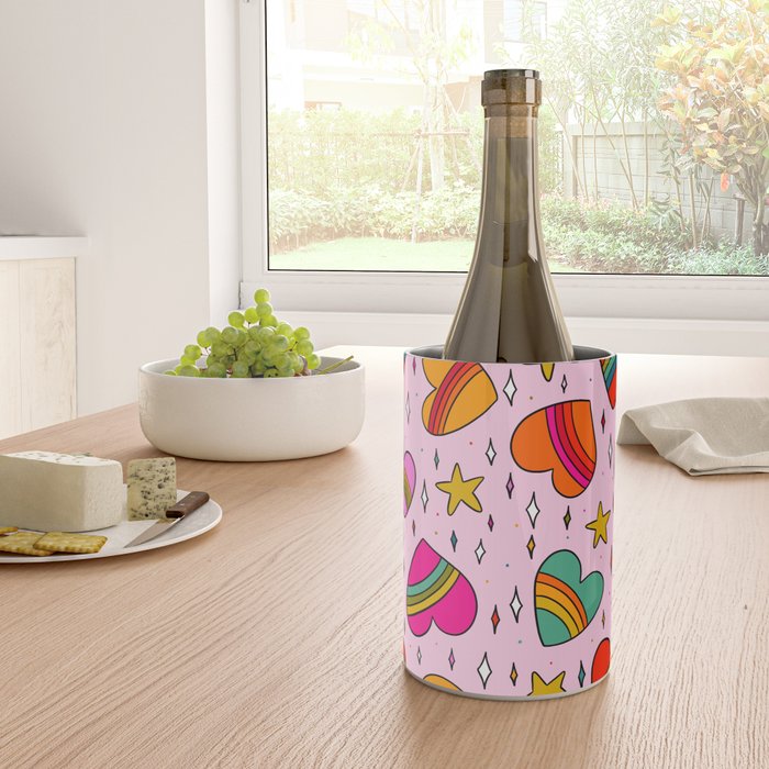 Rainbow Heart Print Wine Chiller Gallery Image 4