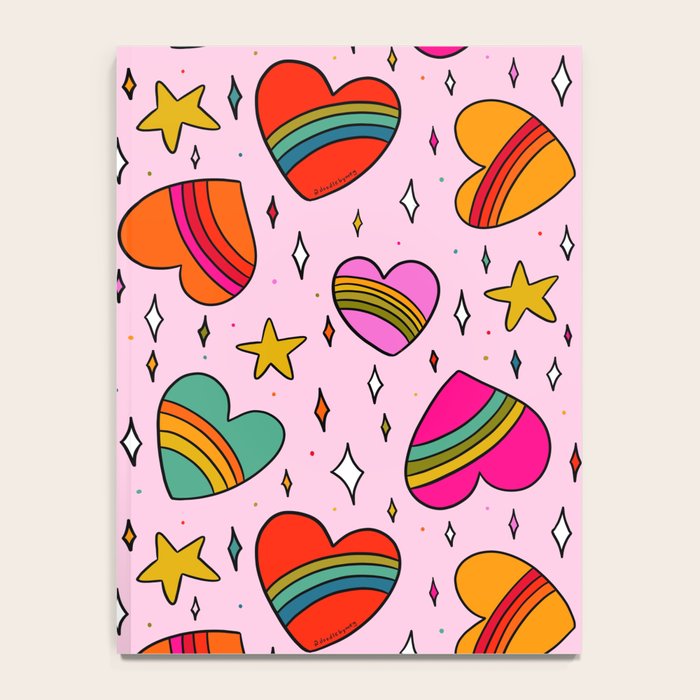 Rainbow Heart Print Notebook Gallery Image 4