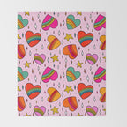Rainbow Heart Print Throw Blanket Gallery Image 2
