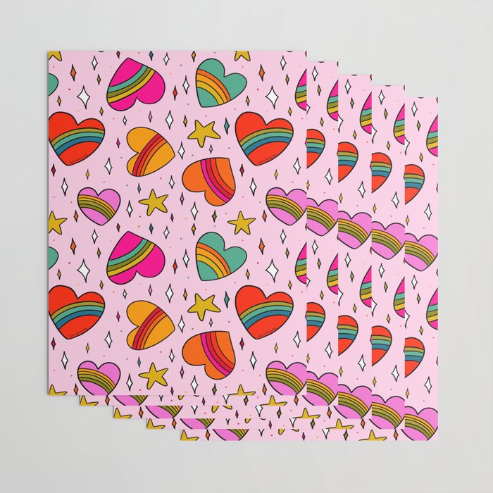 Rainbow Heart Print Wrapping Paper Gallery Image 3